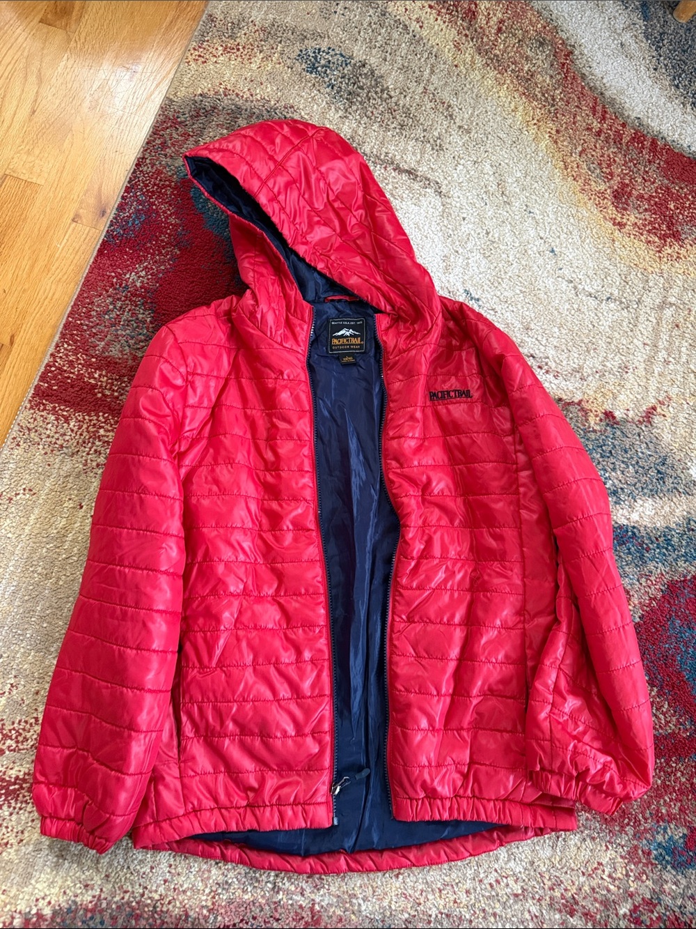 Pacific Trail Kids' Hooded Red Quilted Puffer Jacket